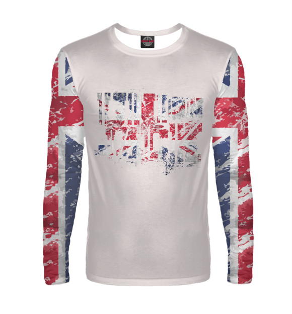 Мужской лонгслив с изображением Union Jack цвета Белый