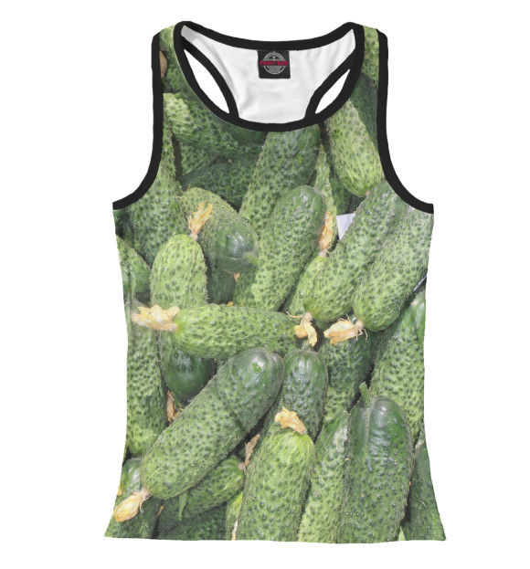 Женская майка-борцовка с изображением Огурцы цвета Белый