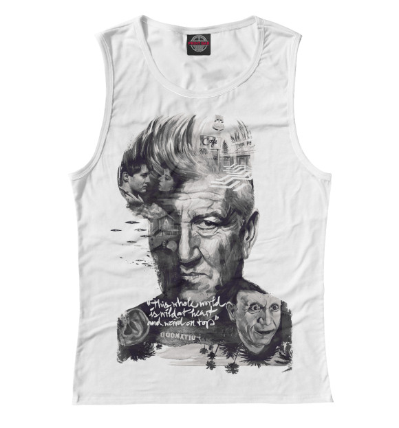 Майка для девочки с изображением David Lynch цвета Белый
