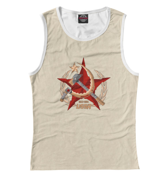 Майка для девочки с изображением USSR 1922 - 1991 цвета Белый