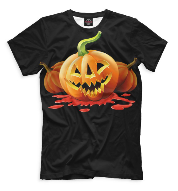 Мужская футболка с изображением Halloween цвета Черный