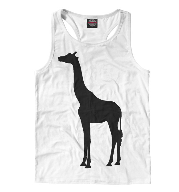 Мужская майка-борцовка с притом Жираф цвета Белый Мужская майка-борцовка с изображением Жираф цвета Белый