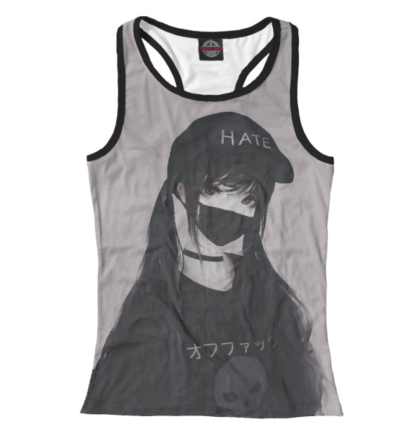 Женская майка-борцовка с изображением Ненависть цвета Белый