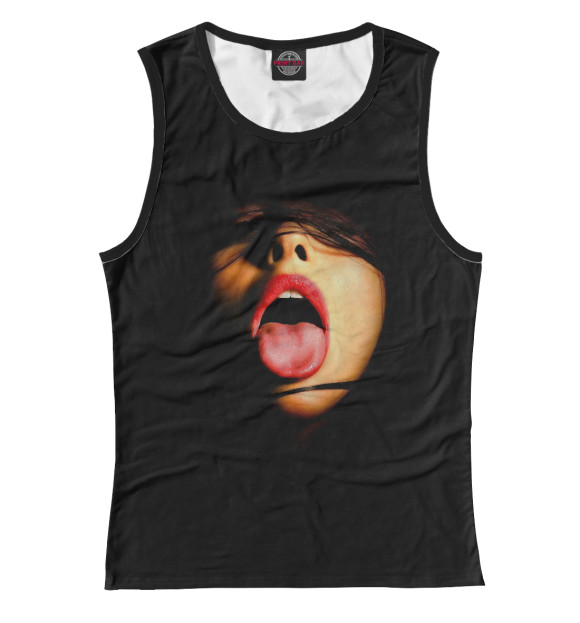 Женская майка с изображением Lips цвета Белый