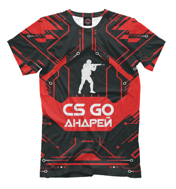 Футболка для мальчиков с изображением Андрей в стиле CS GO цвета Черный