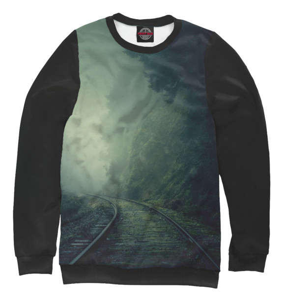 Мужской свитшот с изображением Старая железная дорога цвета Белый