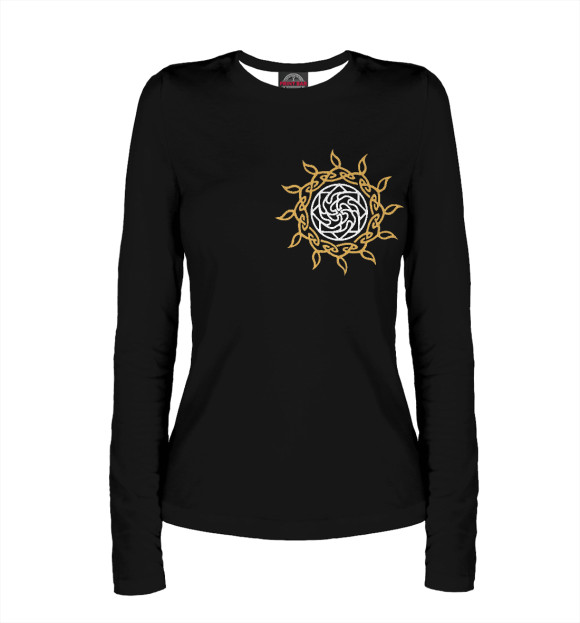 Женский лонгслив с изображением Оберег на здоровье цвета Белый