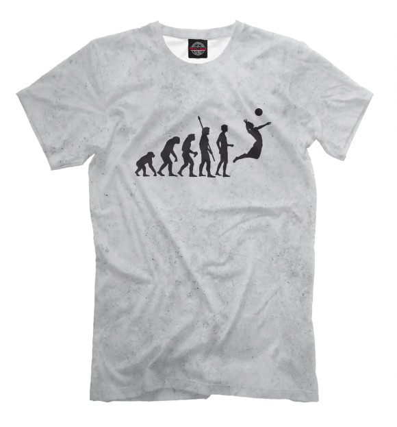 Мужская футболка с изображением Evolution volleyball цвета Белый
