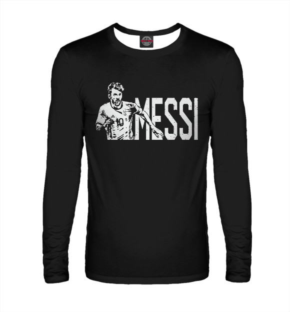 Мужской лонгслив с изображением Lionel Messi цвета Белый