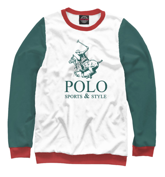 Мужской свитшот с изображением Polo Sport цвета Белый