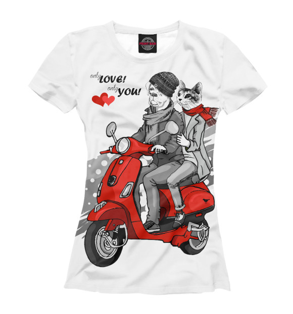 Женская футболка с изображением Only YOU цвета Белый