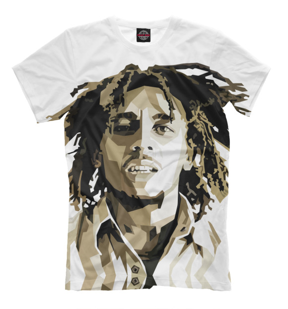 Мужская футболка с изображением Ямайка, Боб Марли цвета Молочно-белый
