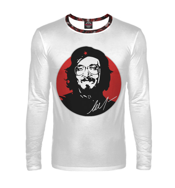 Мужской лонгслив с притом Гражданская Оборона цвета Белый Мужской лонгслив с изображением Гражданская Оборона цвета Белый