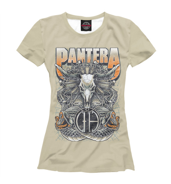 Футболка для девочек с изображением Pantera цвета Белый
