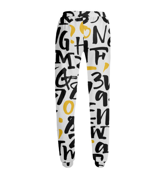 Женские спортивные штаны с изображением Alphabet цвета Белый