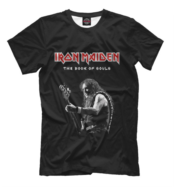 Мужская футболка с изображением Iron Maiden (Стив Харрис) цвета Белый