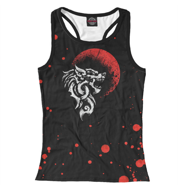 Женская майка-борцовка с изображением Viking Fenrir - Monstrous цвета Белый