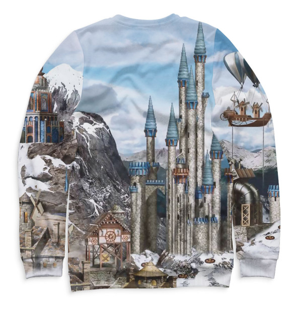 Мужской свитшот с изображением Герои Меча и Магии цвета Белый