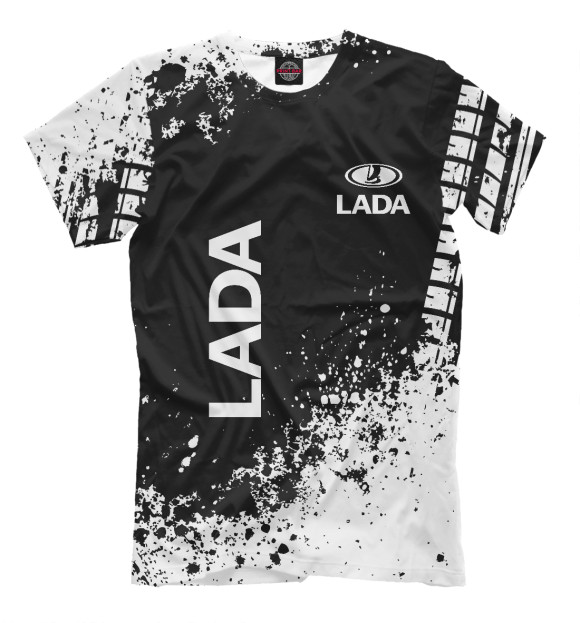 Мужская футболка с изображением Lada цвета Черный