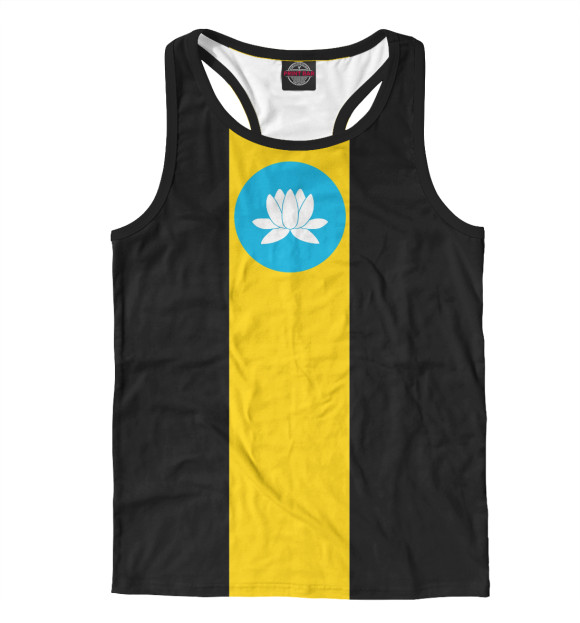 Мужская майка-борцовка с изображением Калмыцкий флаг цвета Белый