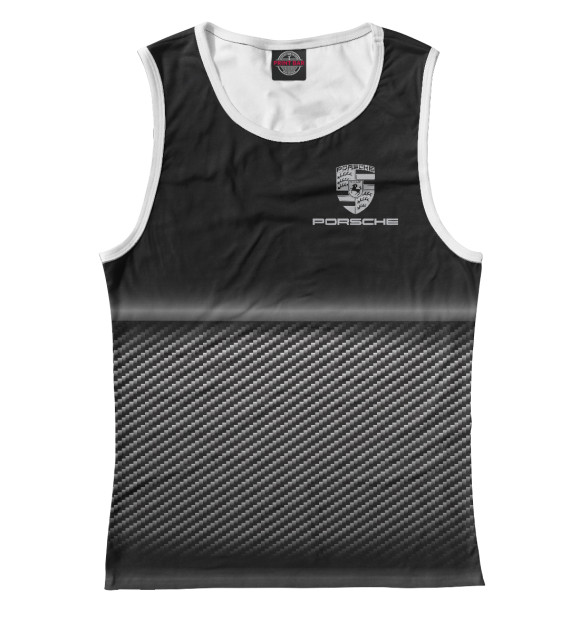 Майка для девочки с изображением PORSCHE цвета Белый