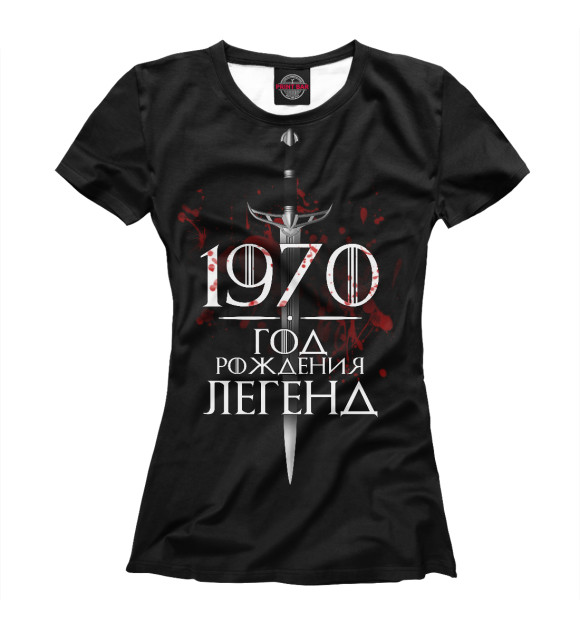 Футболка для девочек с изображением 1970 цвета Белый