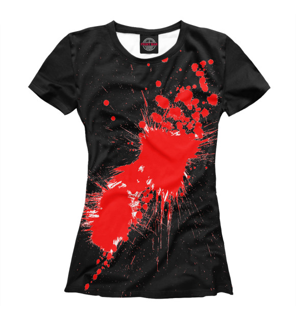 Футболка для девочек с изображением Кровавая клякса цвета Белый