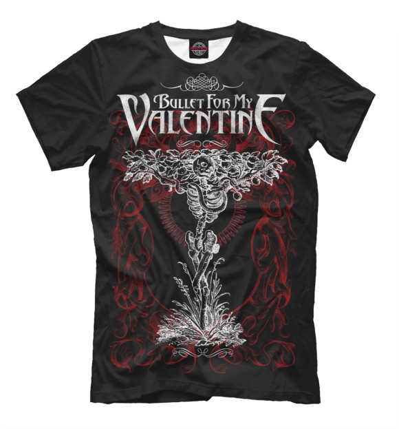 Мужская футболка с изображением Bullet For My Valentine цвета Черный