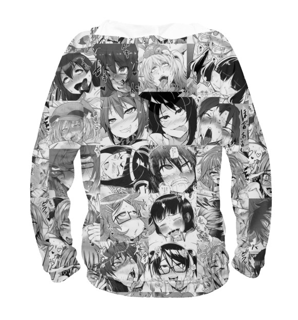 Мужское худи с изображением Ahegao цвета Белый