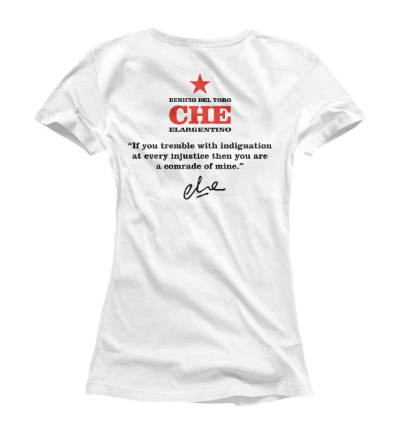 Футболка для девочек с изображением Che (белый фон) цвета Белый