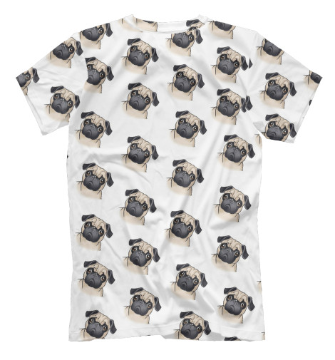 

Футболки Print Bar, Молочно-белый, Мопсы
