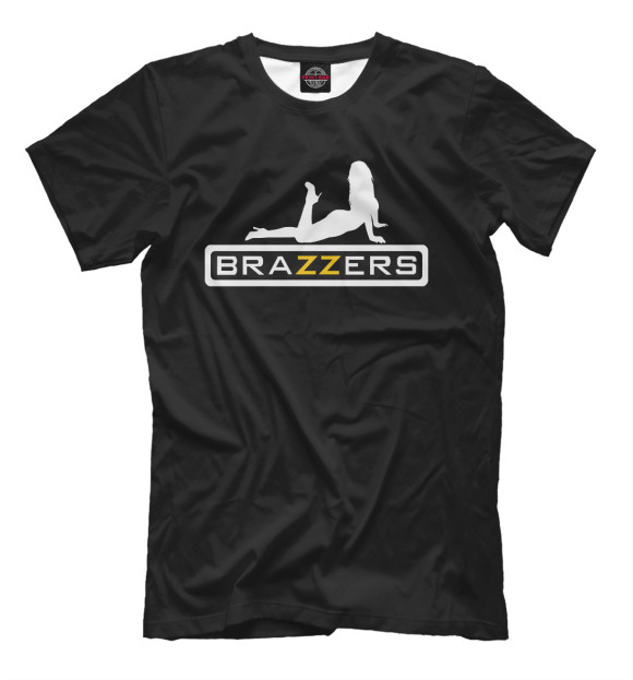 Мужская футболка с изображением BRAZZERS цвета Черный