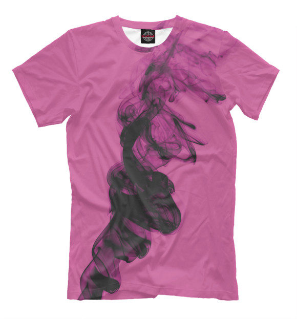 Мужская футболка с изображением smokg цвета Темно-розовый
