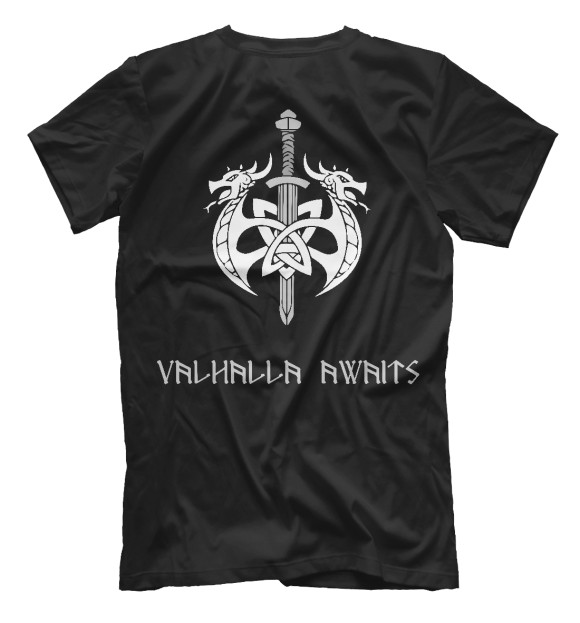 Мужская футболка с изображением Valhalla awaits цвета Белый