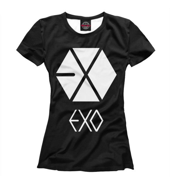 Женская футболка с изображением EXO цвета Белый