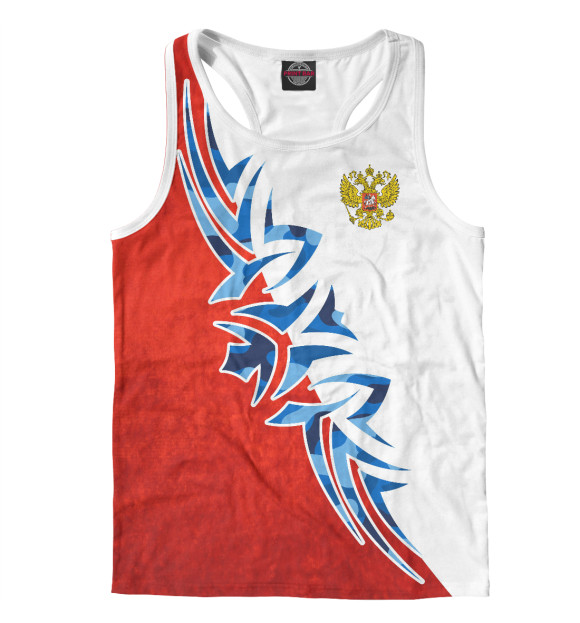 Мужская майка-борцовка с изображением Символика РФ цвета Белый
