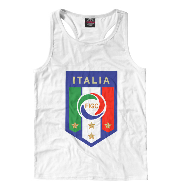 Мужская майка-борцовка с изображением Сборная Италии цвета Белый
