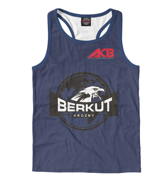 Мужская майка-борцовка с изображением Беркут цвета Белый