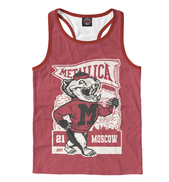 Мужская майка-борцовка с изображением Metallica-Moscow цвета Белый