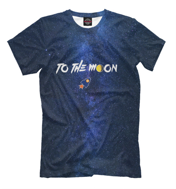 Мужская футболка с изображением To The Moon цвета Черный