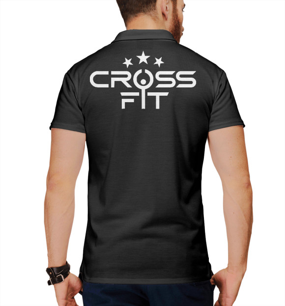 Мужское поло с изображением CrossFit цвета Белый