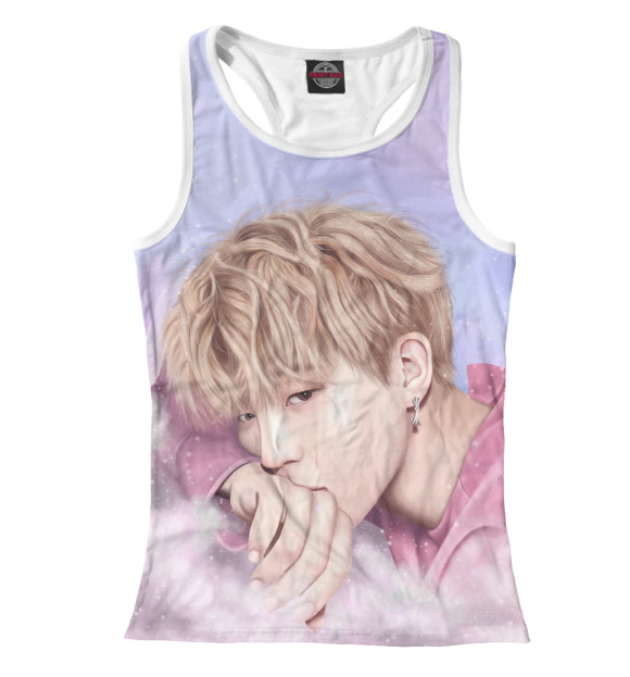 Женская майка-борцовка с изображением BTS Jimin цвета Белый