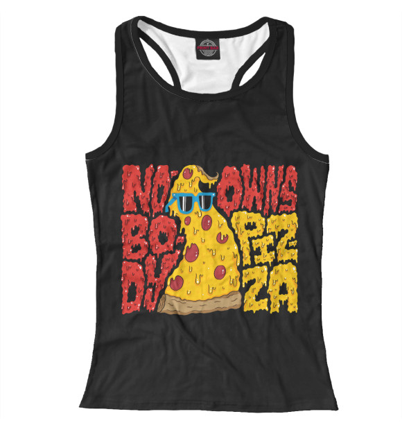 Женская майка-борцовка с изображением Pizza цвета Белый