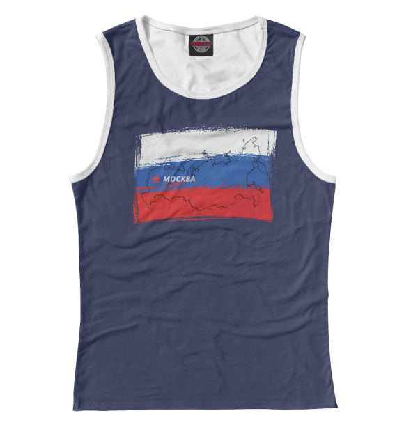 Майка для девочки с изображением Россия моя цвета Белый