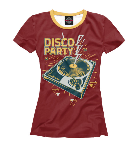 Футболка для девочек с изображением Disco party цвета Белый