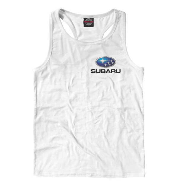 Мужская майка-борцовка с изображением Subaru цвета Белый
