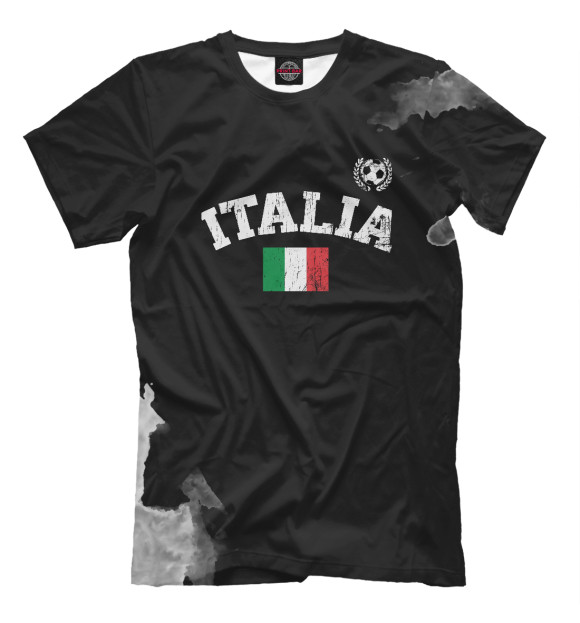Мужская футболка с изображением Italia Soccer цвета Белый