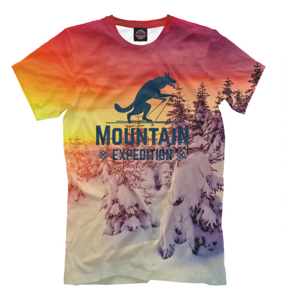 Мужская футболка с изображением Mountain Expedition цвета Молочно-белый