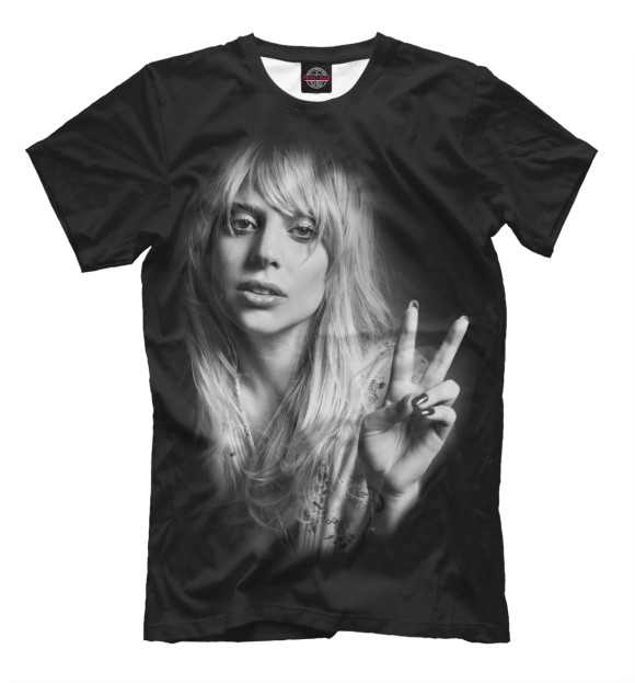 Мужская футболка с изображением Lady Gaga цвета Черный