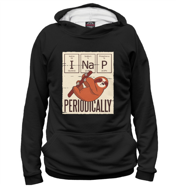 Женское худи с изображением I nap periodically цвета Белый